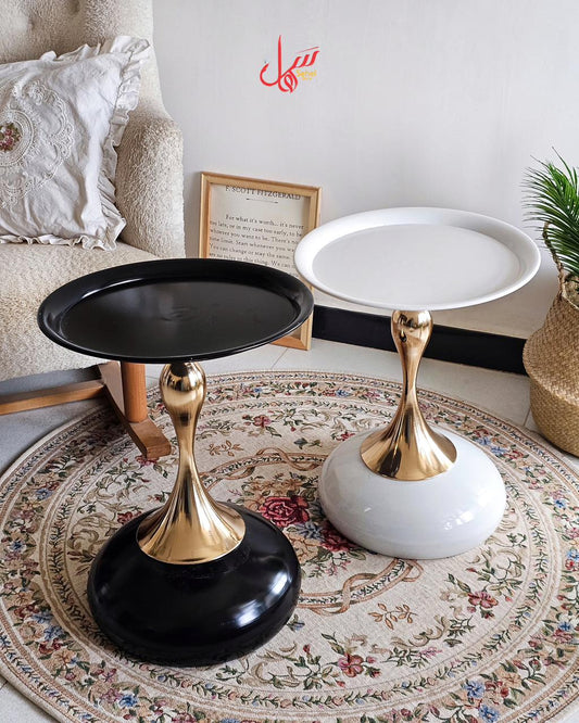 طاولة مودرن  ذهبي دائري