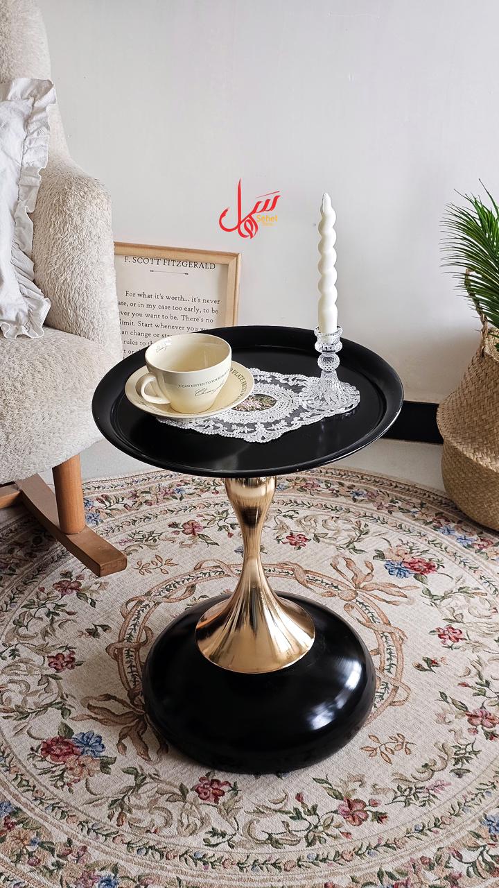 طاولة مودرن  ذهبي دائري