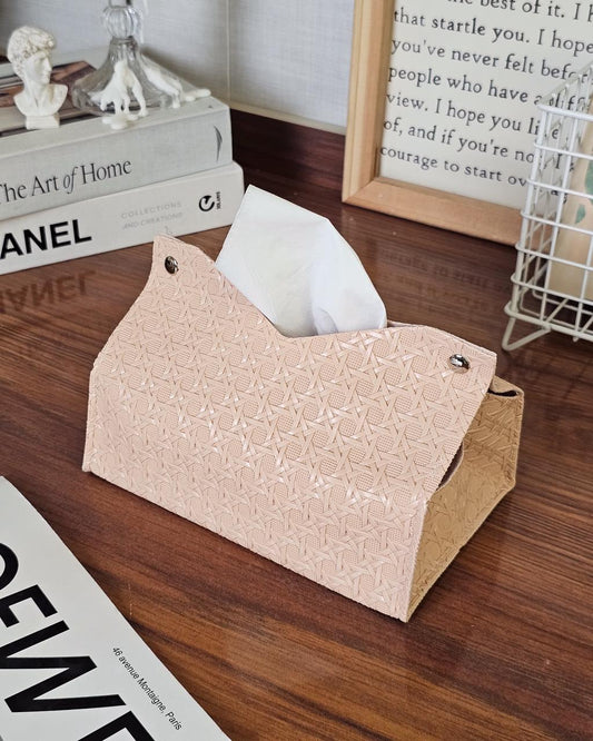 علبة مناديل جلد